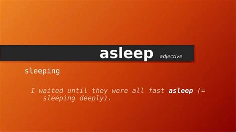 Asleep meaning